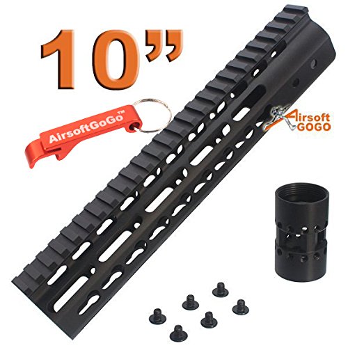 CNC Aluminio Keymod 10 inch Riel Sistema para Airsoft M4 AEG - AirsoftGoGo Llavero Incluido