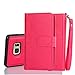 Galaxy S7 Edge Case, S7 Edge Case, TabPow 9 Card Slot Series - Wallet Folio PU Leather Case Cover With Detachable Magnetic Hard Case For Samsung Galaxy S7 Edge, Pink