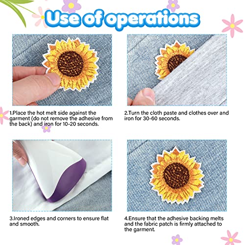 36 Pieces Flower Patches, Embroidered Iron On Patch Sunflowers Bee Daisy Flower Iron On Patches Set, Sew/Iron On Embroidered Appliques Diy Craft Patches For Clothes Backpacks Hats Jeans Jackets #TOP4
