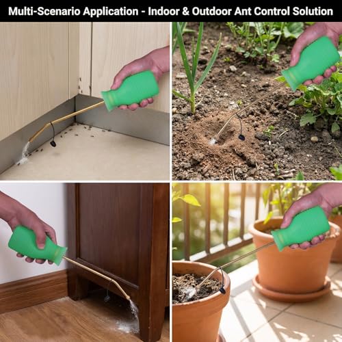Image of Diatomaceous Earth Duster, 230ml Large, Powder Duster Kit with Long Copper Tube & Folding Funnel, Indoor Outdoor Silicone Sprayer Heavy Duty Bulb Applicator for Home and Garden(Green)