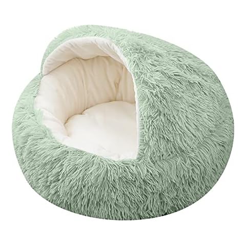 Byworldtasic 15.75 inchesModern Soft Plush Round Pet Bed Non-Slip for Indoor Cats or Small Dogs, Mini Medium Sized Dog Cat Bed, Autumn Winter Snooze Sleeping Cozy Kitty Teddy Kennel (Green) Cover
