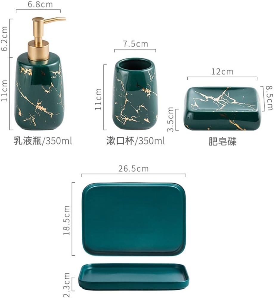 Ceramic Bathroom Toiletry Set Marble Series Bathroom Model Room Decoration Bathroom