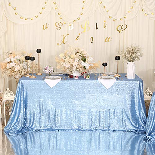 PartyDelight Sequin Tablecloth Rectangular 60"x120" Baby Blue Table Cloths for Sparkle Glitter Decorations by PartyDelight - Used condition - Image 7