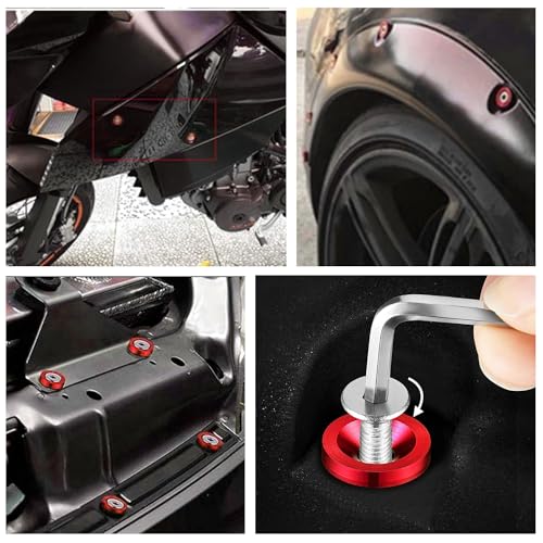 20 Paare Auto Stoßstange Unterlegscheibe, Stoßfänger Unterlegscheibe, Aluminium Stoßfänger Unterlegscheibe, Auto M6 Eloxierte Aluminium Unterlegscheiben, Motorraum Dress Up Kit