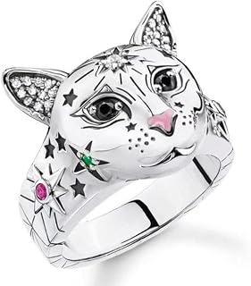 Animal Ring Animal Cat Lovers Jewelry, Punk Retro Adjustable Cat Doodle Ring for Women and Men Jewelry