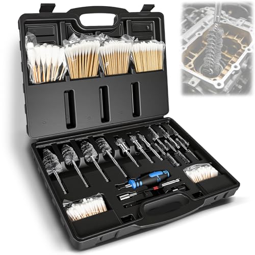 Professional Diesel Injector Seat Cleaning Kit 8090S, Premium Stainless Steel Helix Brushes, Replacement Tool kit for Diesel Injector Seat (17 Pcs)