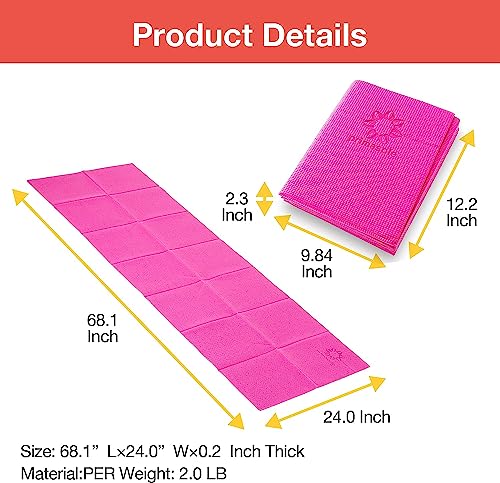 【Amazon.co.jp限定】プリマソーレ ヨガマット 折りたたみ 4mm 折畳み トレーニングマット エクササイズマット ストレッチマット 筋トレマット フィットネス ピラティス PVC アザレアピンク 7枚目