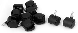 New Lon0167 10pcs Replacement Featured Office Chair Swivel reliable efficacy Twin Wheel Caster M6 x 15mm Grip Ring Stem(id:f57 d1 68 4ff)