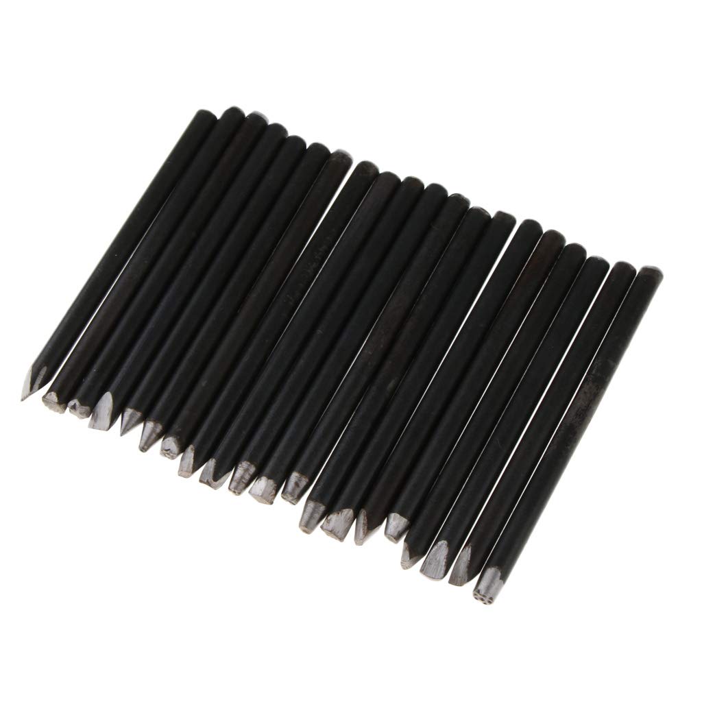 Harilla Fabricación de Joyas de Sellos Punzón de Herramienta Símbolos de Puntuación Acero Metal, Set de 20pcs, Individual