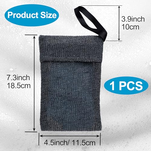 Image of Soap Bag for Soap Bar, Mesh Pocket Exfoliating Bar Soap Saver Body Scrubber Foaming Pouch Sponge Exfoliator for Bath Shower