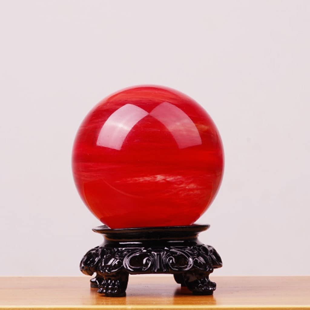 Dekoracje ze szklanych kulek, Feng Shui Divination Crystal Ball Red 15-35cm(20cm)