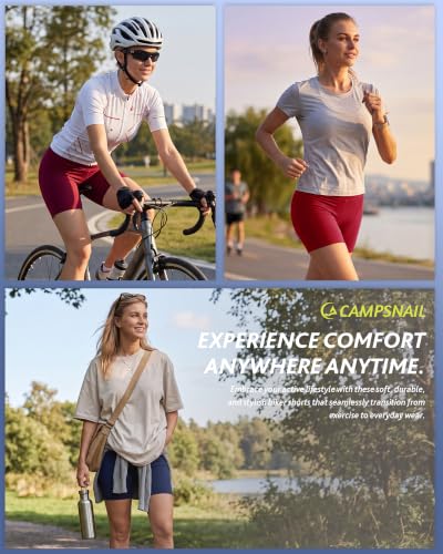 Image of CAMPSNAIL 4 Pack Biker Shorts for Women High Waist - 5 inch /8 inch Tummy Control Soft Athletic Yoga Workout Running Gym Shorts