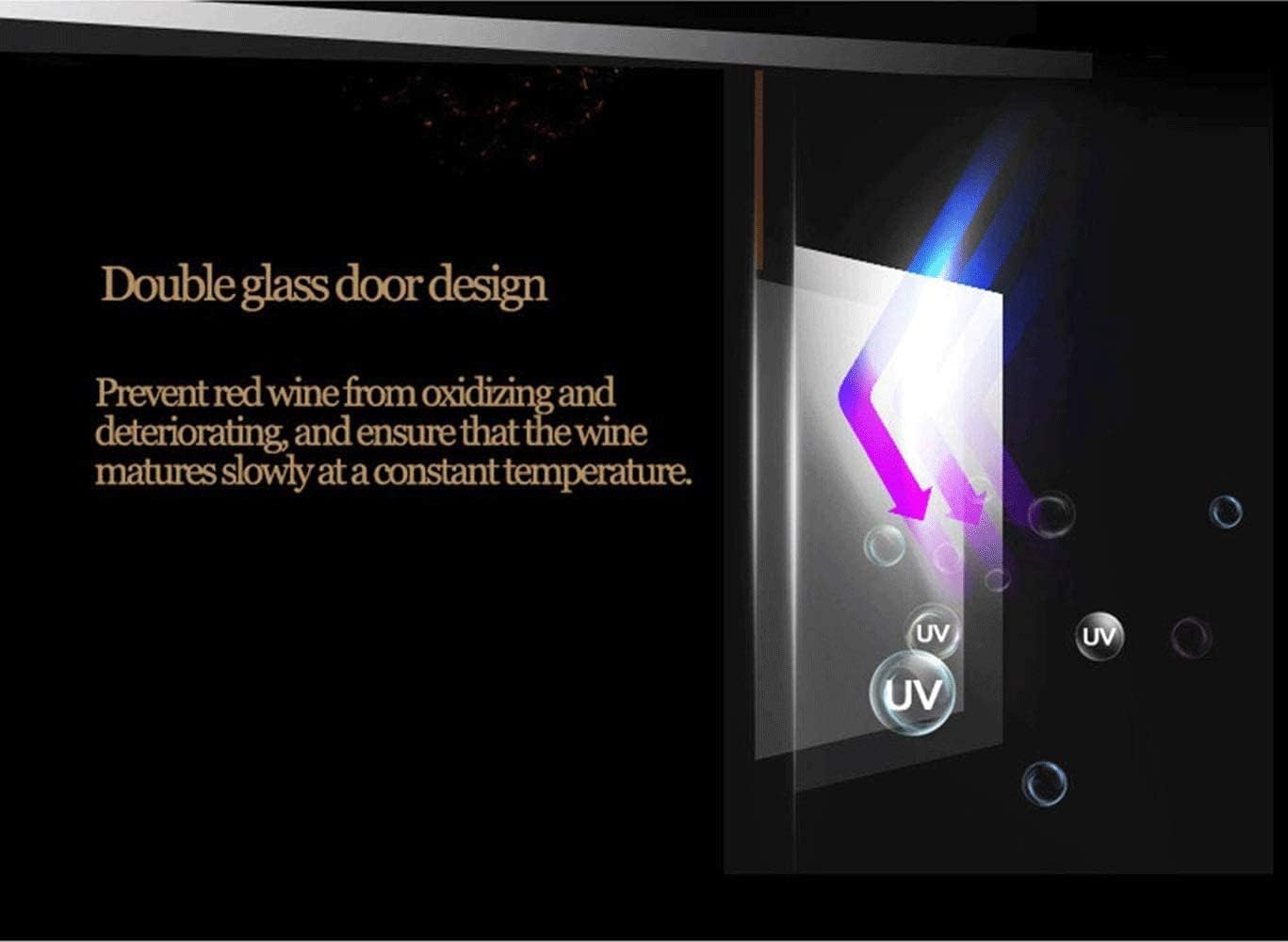 8 Bottle Mini Wine Cooler Chiller, Counter Top Thermoelectric Wine Cellar Refrigerator, Touch Temperature Control Quiet Operation Fridge Double Insulated Glass