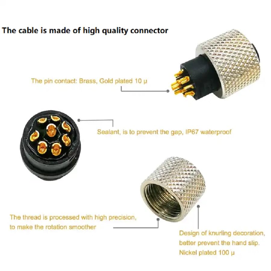 Cable sensor M12 5 pines hembra a extremos abiertos 2M miniatura 4