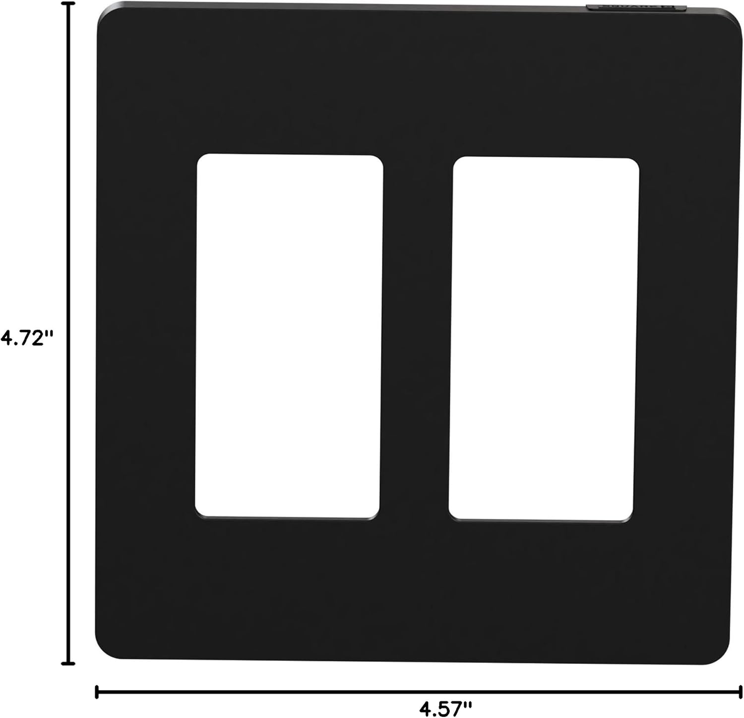 Square D by Schneider Electric Square D X Series Standard Size Screwless Wall Plate for Outlet and Light Switch, 2 Gang, Matte Black