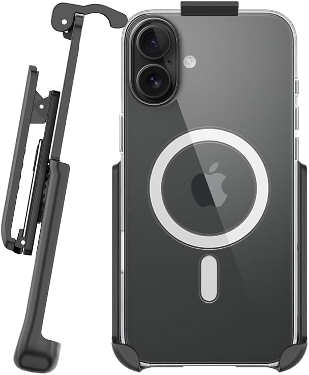 BELTRON Belt Clip Holster Compatible with Apple Clear Case for iPhone 16 2024 - Features: Built in Kickstand (Holster Only, Case is NOT Included)