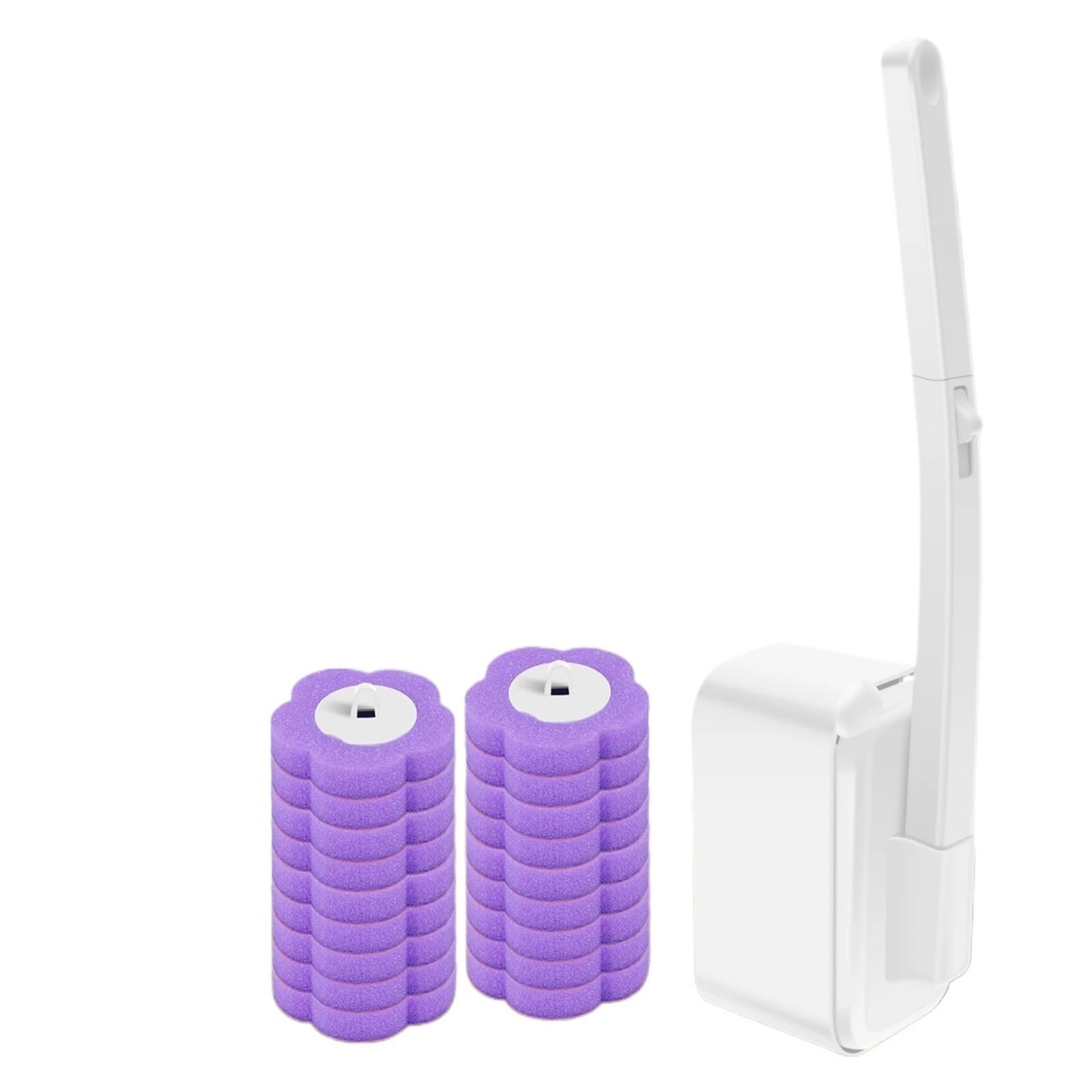 Disposable Toilet Bowl Cleaning Wand Kit Practical Toilet Bowl Brush with Replaceable Brush Head Multi-Role Bathroom Accessories(Brush with 18PC Head)(No Brush 36PCS Heads)