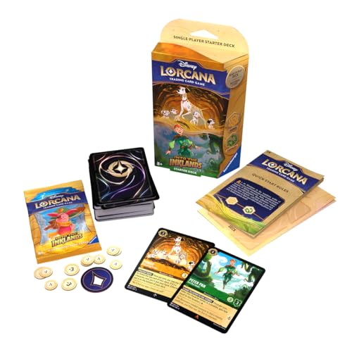Ravensburger Disney Lorcana TCG: Into The Inklands - Amber & Emerald Single-Player Starter Deck | Engaging Gameplay | Over 200 Original Disney Artworks | Ideal for Ages 8+