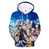 GO2COSY Anime Sword Art Online Cosplay Kirigaya Kazuto Kirito Asuna Jacket Sweatshirt Costume Hoodie (Large, 12)