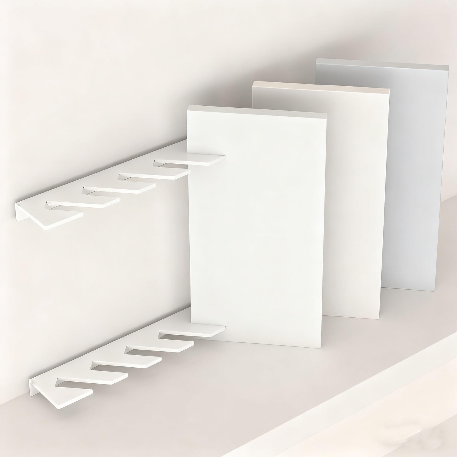 Espositore per Campioni di Piastrelle in Marmo di Grande capacità - Scaffale da Pavimento in Legno Bianco con 9/13/15/19 Scomparti, Adatto per attività di Fornitura (120x7,5x3 cm/47,2x3x1,2
