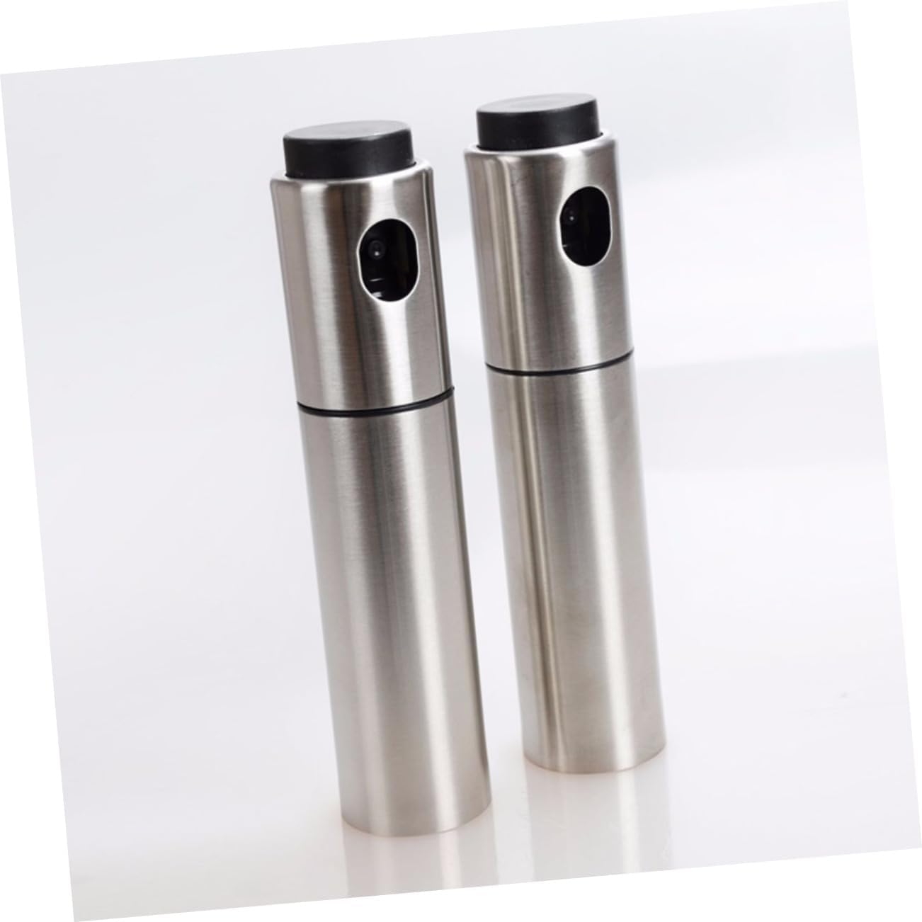 LABRIMP 2PCS Stainless Steel Oil Sprayer Vinegar Mister Fine Mist Spray Pump for Cooking Kitchen BBQ Salad Food Grade Leak-Proof Portable Oil Dispenser