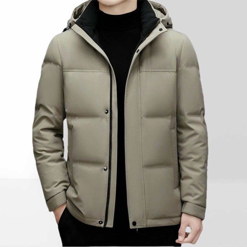 Abrigo de plumón para hombre con capucha de invierno grueso resistente al frío 3