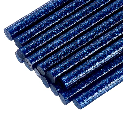 QUARKZMAN 32 Piezas de Mini Barras de Pegamento Caliente, 0.28' de Diámetro X 3.94' de Largo Barras de Pegamento de Fusión en Caliente Eva, Azul Flash Mini Barras de Pegamento Caliente
