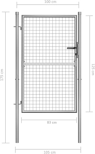 Miniatura 5 de vidaXL Puerta de jardín Patio al aire libre Terraza Hardware de cercado Barrera de entrada Valla de malla Puerta de puerta Puerta de acero