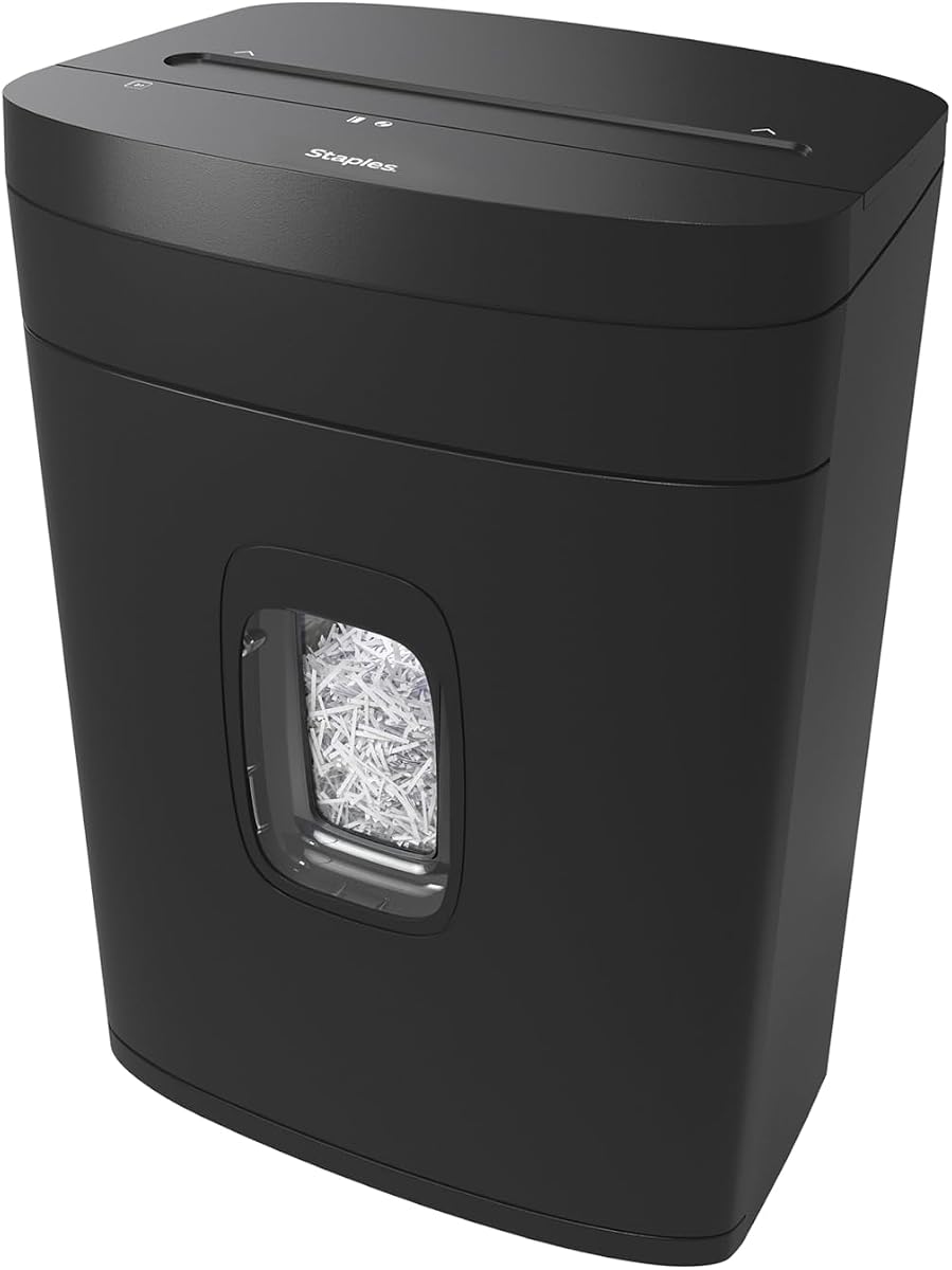 Trituradora de papel microcortada de 12 hojas, alta seguridad, tritura tarjetas de crédito, para el hogar y la oficina, antiatasco, negra | Destruye tarjetas de crédito y documentos para el hogar o la oficina. Diseño de microcorte resistente a atascos.