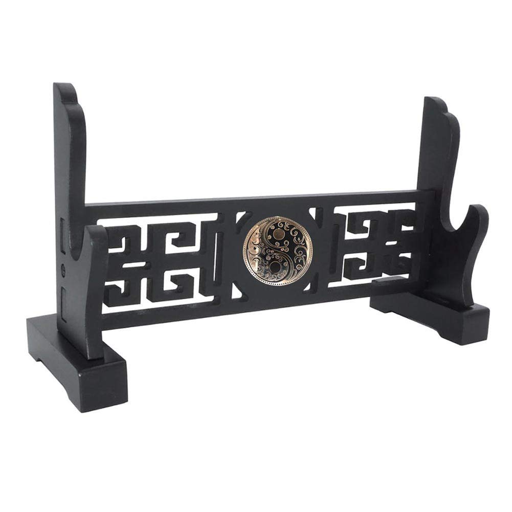 RybdaFDc Sword Holder Rack Stand Horizontal Display Samurai Katana Wakizashi Classical Hollow Out Pattern Tai Chi 1-3 Tiers(1Tier)
