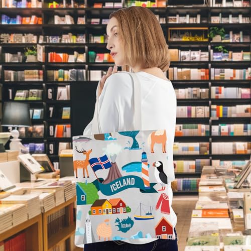 WZMPA Borsa da viaggio Islanda Regalo per le vacanze Islanda Tour Islanda Borsa a tracolla riutilizzabile Islanda Cultura Regalo, Islanda Tg, Large WZMPA Borsa da viaggio Islanda Regalo per le vacanze Islanda Tour Islanda Borsa a tracolla riutilizzabile Islanda Cultura Regalo, Islanda Tg, Large