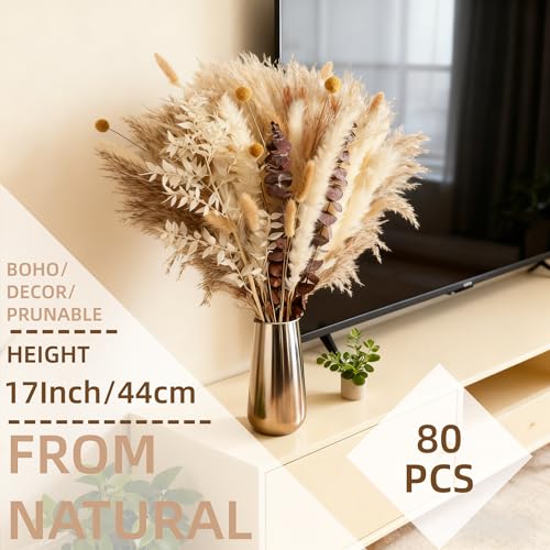Ramo de pasto pampas beige 80 piezas decorativo miniatura 2