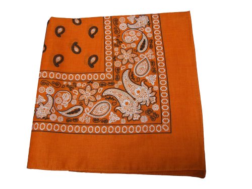 Paisley Cotton Bandana Orange