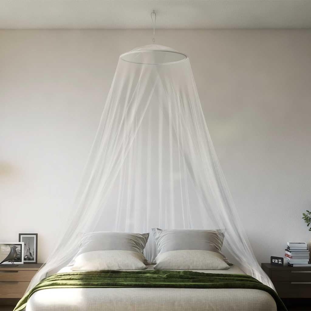 Moskitonetz für Bett aus Polyester Weiß 56 x 56 x 220 cm, 220 Mesh, A Rahmen Form mit breitem Eingang, für 200 cm Bettbreite, für Schlafbereich, Reise und Zuhause