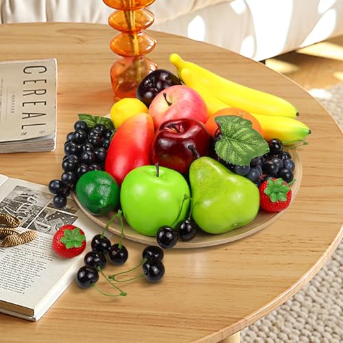 Artificial Fruits Pack, Fake Fruits for Home Decor, Simulation Fruit Set, Party Chirstmas Decortion, Fruit Modle for Photoshoot, Fake Strawberry, Mango, Bananas. Total 20 Pieces/Set