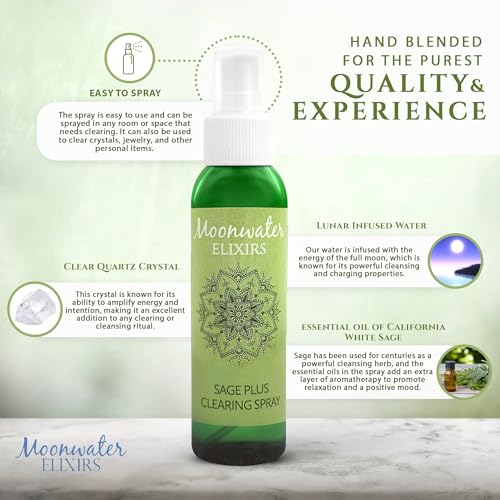White Sage Smudge Spray for Spiritual Cleansing & Aura Protection, Sage Mist for Cleansing Negative Energy & Protection, Home & Meditation, Clear Quartz Reiki Energized Aromatherapy Room Spray - 4oz - Image 3