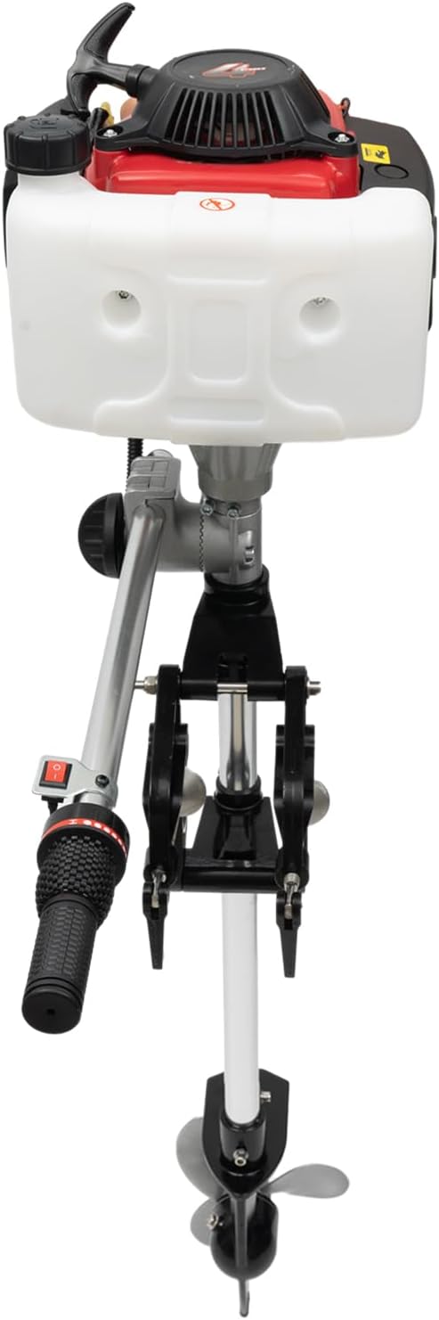 4 Stroke Outboard Motor 53.2cc 1.6KW with Air Cooling System for Inflatable Boat Kayak Canoe Sailboat