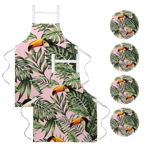 Tablier de serveuse multicolore avec 4 broches pour bar et bistrot