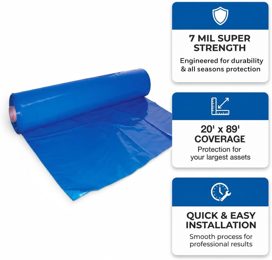 Dr. Shrink DS-207089B Shrink Wrap, Blue Heat Shrink Wrap, 7-Mil, 20'x89' image 3