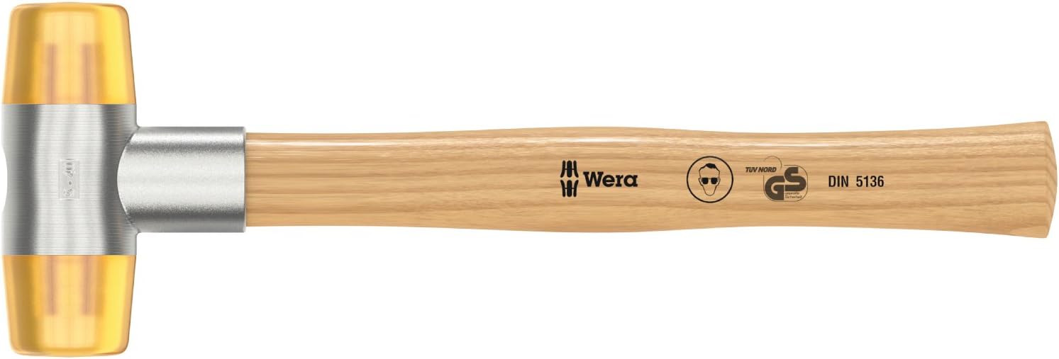 Wera 05000025001 5 x 320 mm "100" Soft-Faced Hammer with Cellidor Head Sections - Silver