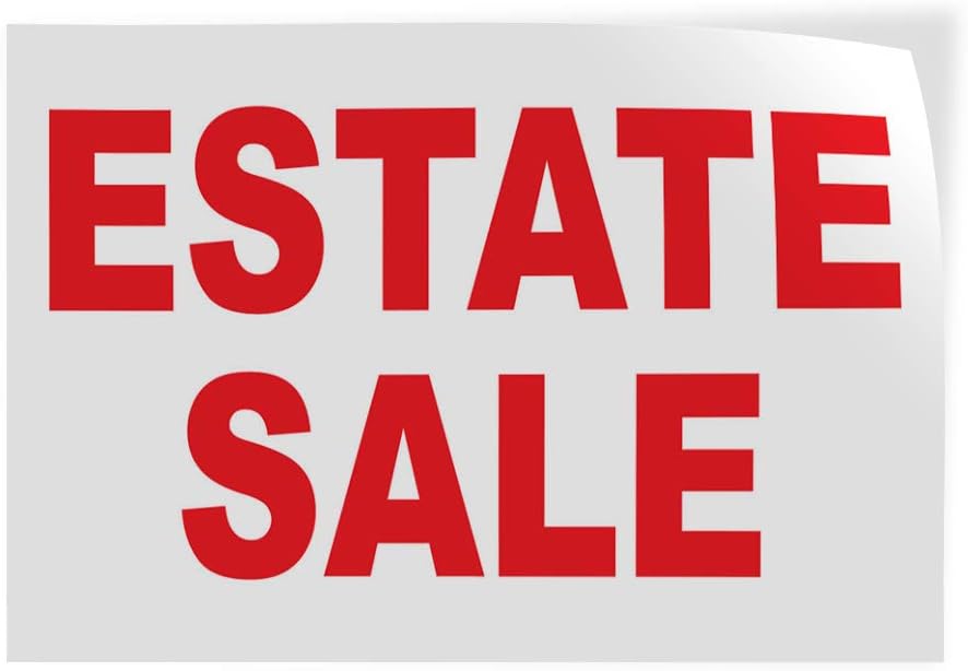 Decal Stickers Multiple Sizes Estate Sale Red Industrial Vinyl Safety Sign Label Business 36x24Inches
