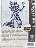 Dimensions Mermaid Counted Cross Stitch Kit for Beginners, 14 Count Light Blue Aida, 6''X6''