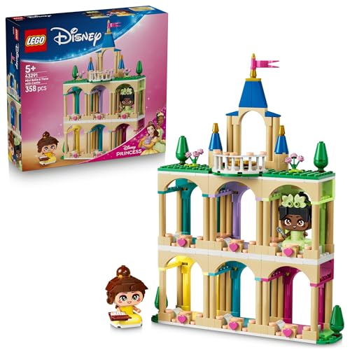 LEGO® ǀ Disney Princess Mini Belle & Tiana with Castle 43291 Building Toy for Kids - Display Castle Playset - Make-Believe Toys for Girls and Boys - Disney Princess Toy-Giving Idea for Ages 5+