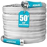 Aqua Joe AJFJH50-PRX XTREME FIBERJACKET Kink-Resistant Garden Hose, Metal Fittings, 600 PSI Max, 1/2-Inch Diameter, 50 Feet