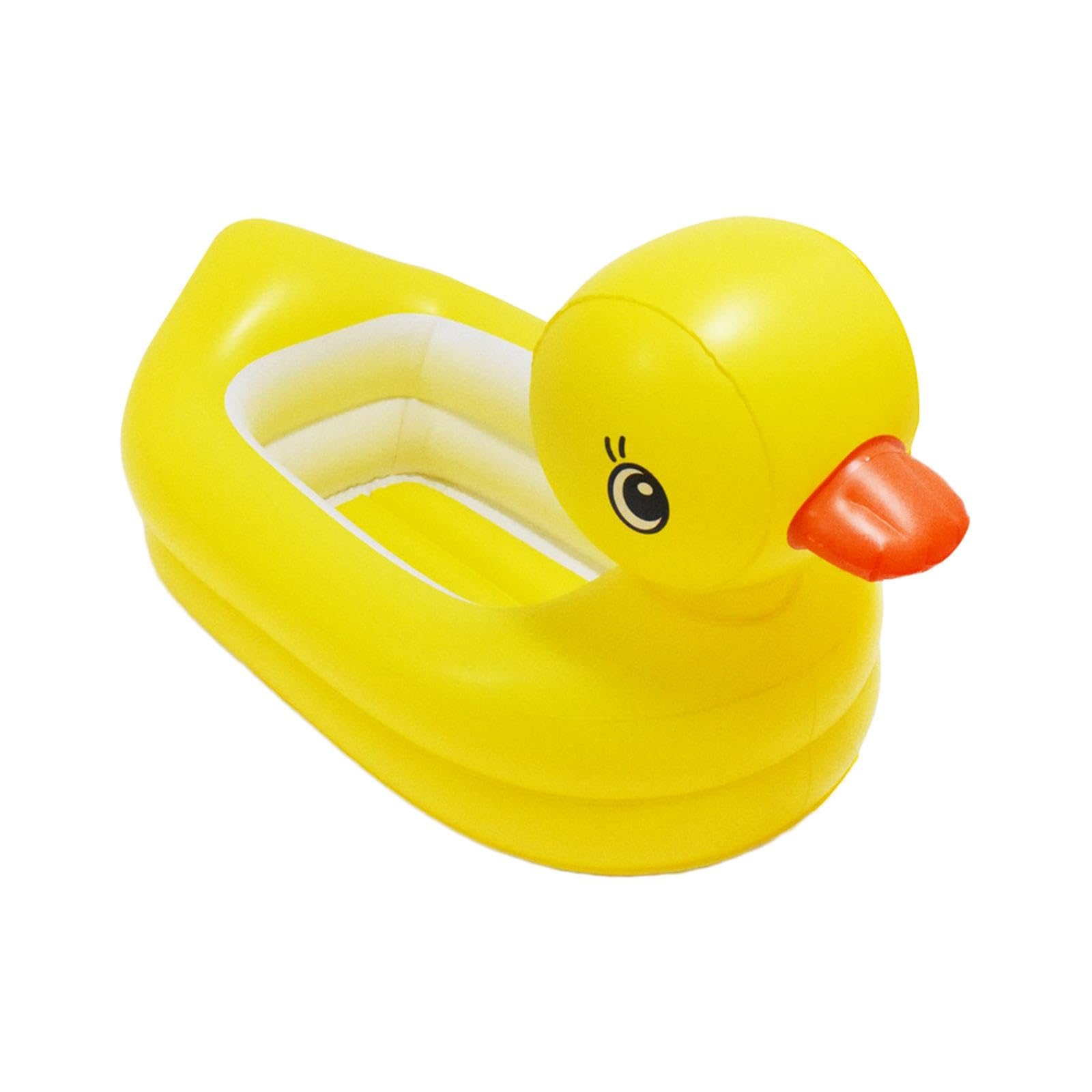 EHJRE Soft and Cozy Animal-Themed Inflatable Baby Bath Tub, Yellow Duck