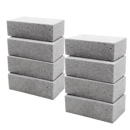 KASURE 8 Pcs Nettoyage Grille Barbecue, Blocs Réutilisables de Nettoyage Pierre, 10×7×4 cm Pierre Abrasive Crepiere, Utile pour Nettoyer Grills/Griddles/Four Carreaux