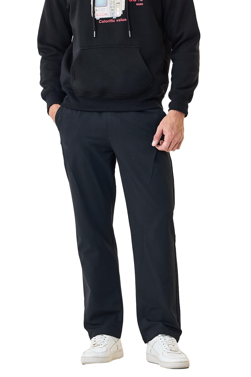 snitch Men Casual Trousers | Relaxed Fit Textured Design with Straight Leg & Drawstring Closure | Durable Polyester Material for Everyday Wear-picture-30