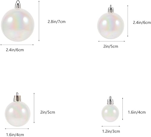 Miniatura 6 de Garneck Adornos de bola de Navidad iridiscentes, 40 unidades, rellenables, inastillables, bolas de plástico decorativas para decoración de bodas,