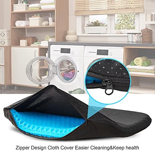 SMRONAR Gel Seat Cushion, Double Thick Breathable Seat Cushion with Non-Slip Cover, Cool Gel Cushion Breathable Chair Cushion for Home Office Chair Car Wheelchair