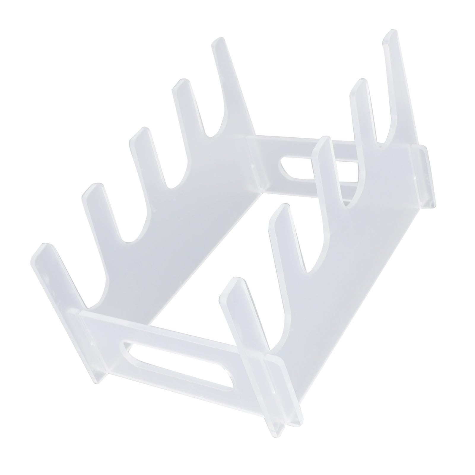 Fuchooky Plate Dinnerware Display Stand Acrylic Multiple Plates Display Rack Space Saving Kitchen Organizer (Acrylic 2)